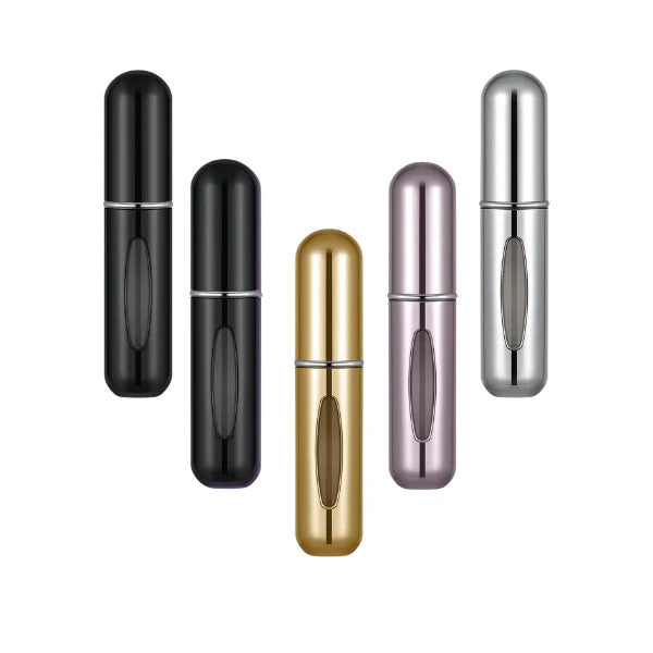 5 Pack Mini Refillable Perfume Atomizer  Empty Spray Bottle,5ml/0.2oz