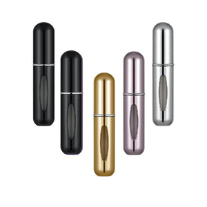 5 Pack Mini Refillable Perfume Atomizer  Empty Spray Bottle,5ml/0.2oz