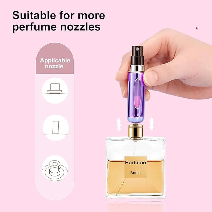 5 Pack Mini Refillable Perfume Atomizer  Empty Spray Bottle,5ml/0.2oz