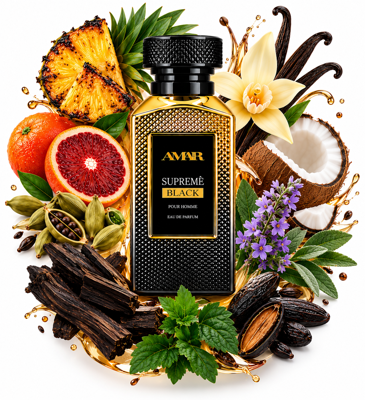 Supreme Black Pour Homme Eau de Parfum 3.4 oz | Amar Beauty Parfums ( Pre Order Shipping Shipping 10.12.2026)