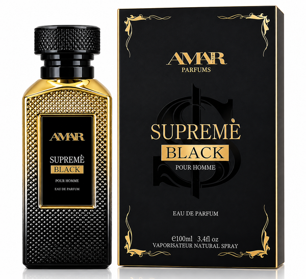 Supreme Black Pour Homme Eau de Parfum 3.4 oz | Amar Beauty Parfums ( Pre Order Shipping Shipping 10.9.2026)