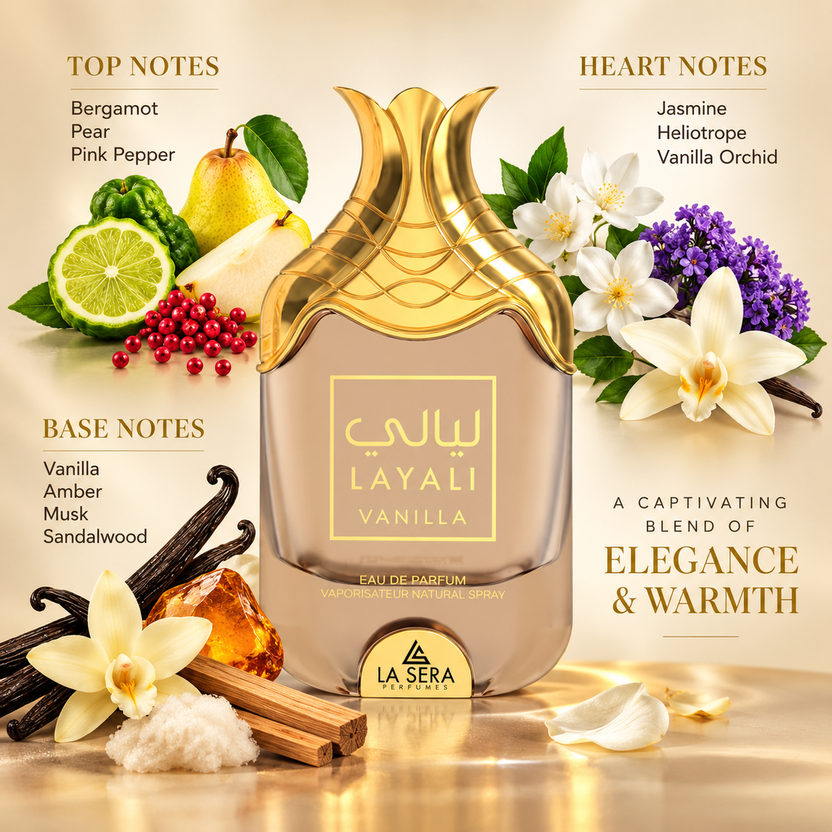Layali Vanilla 3.4 oz EDP  By La Sera