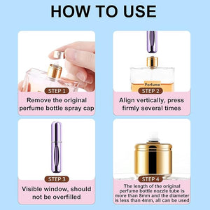 5 Pack Mini Refillable Perfume Atomizer Bottle,Portable Perfume Empty Spray Bottle,Multicolor Travel Perfume Dispenser,Refill Scent Pump Case Perfume Bottle for Traveling Outgoing 5ml/0.2oz - Lrlux.com