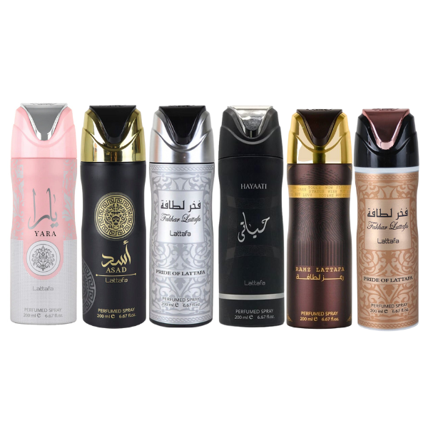 Lattafa Perfumed Body Sprays 6 Pcs, 6.67 oz 200 ml - Lrlux.com