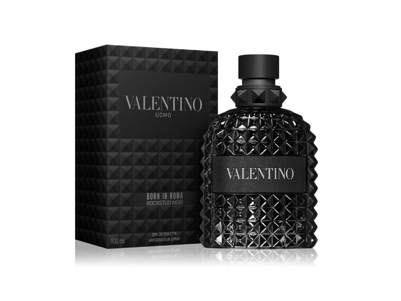 Valentino Uomo Born In Roma Rockstud Noir EDT For Men 3.4 Fl Oz - Lrlux.com