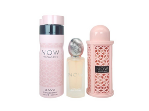 LATTAFA RAVE NOW WOMEN 3 PCS GIFT SET WITH 100ML EDP + 200ML DEO + 50ML HAIRMIST - Lrlux.com