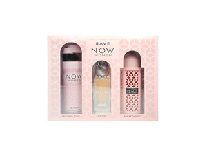 LATTAFA RAVE NOW WOMEN 3 PCS GIFT SET WITH 100ML EDP + 200ML DEO + 50ML HAIRMIST - Lrlux.com